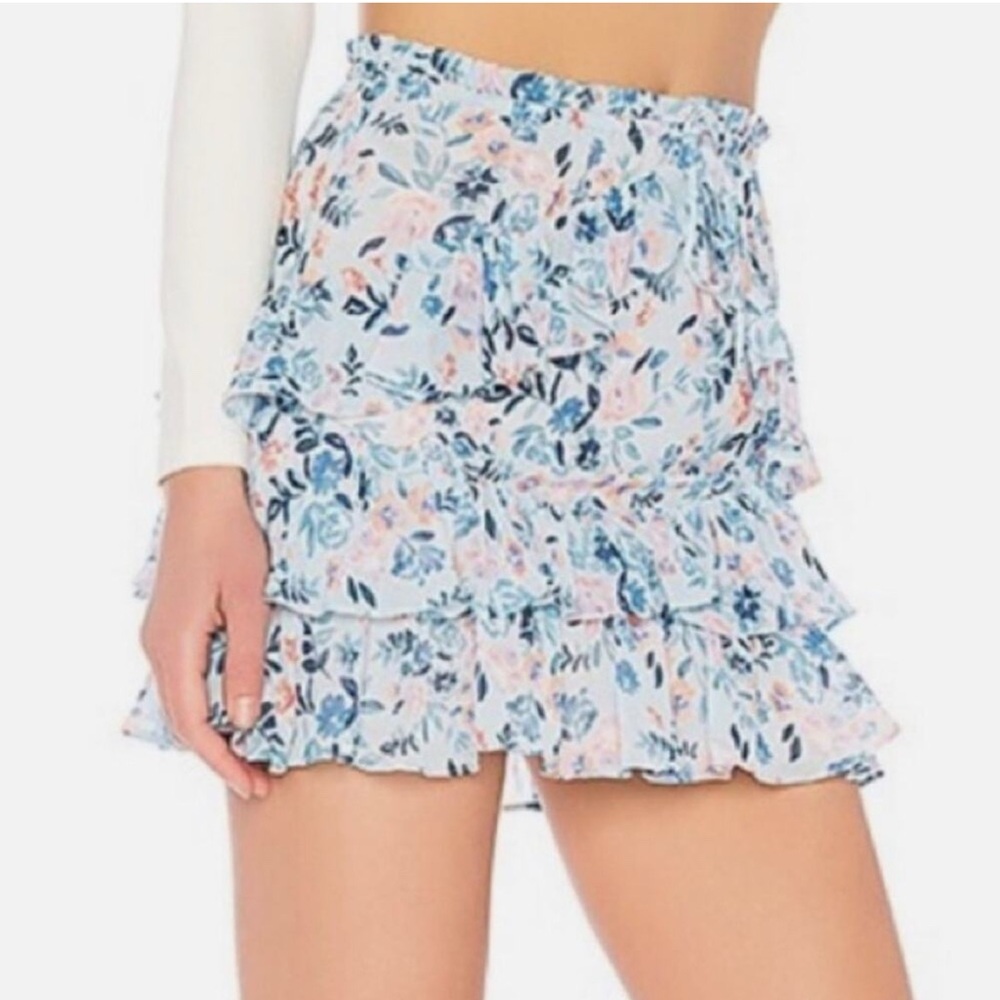 Lovers and friends blue floral skirt Size M